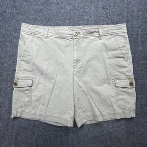 Eddie Bauer Cargo Shorts Womens 16 Olive Green Ripstop Hiking Outdoor Gorpcore